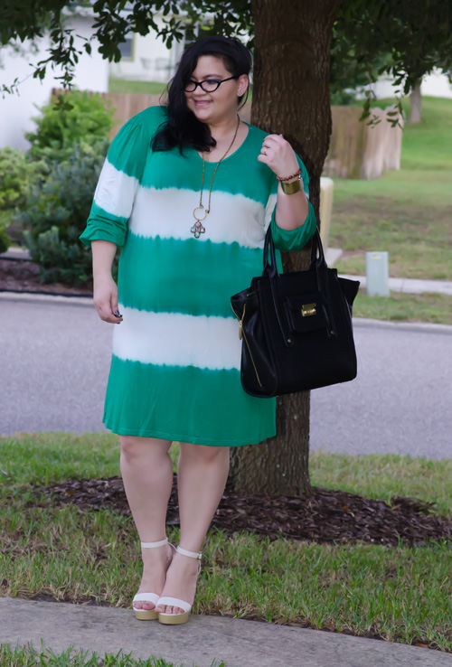 Plus size fashion blog, kirstin marie, thread and butter dress, phillip lim for target bag, love shopping miami heels, plus size fashion blogger